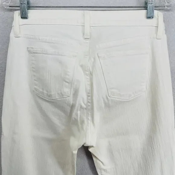 J.CREW Jeans Womens 26 Slim Broken in Boyfriend Stretch Denim Cotton White - Picture 7 of 14